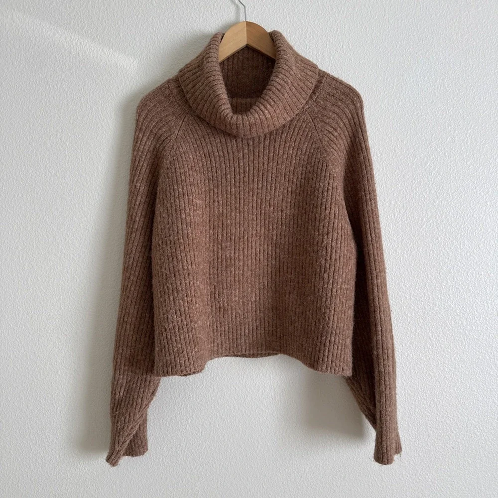 Old‎ Navy Turtleneck Sweater Chunky Knit Warm Brown Womens Size Large